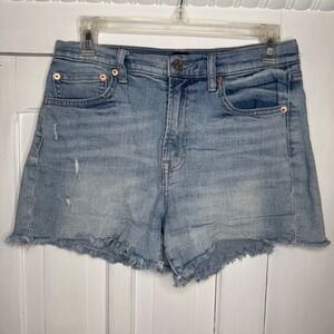 GAP Denim Women Size 6 28 High Rise 4 Inch Short Distressed Frayed Light Wash